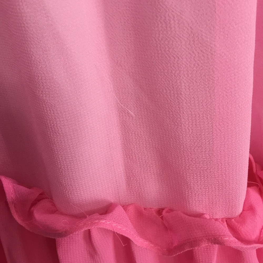 AIDEN AIDEN MATTOX Pink Colorblock Tiered Ruffle Maxi Dress size 0 - Picture 14 of 14